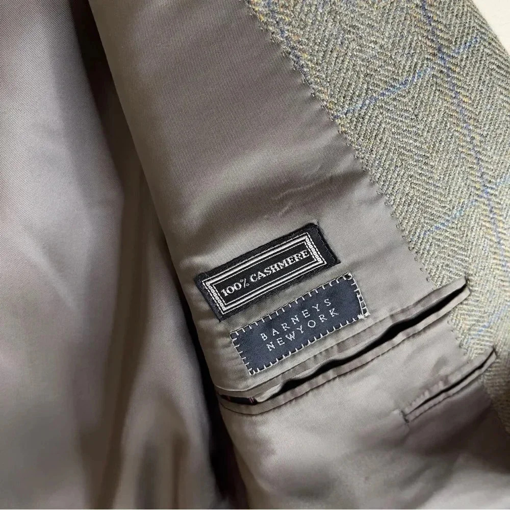 Canali Herringbone Mens Cashmere Blazer 50C - Picture 7 of 16